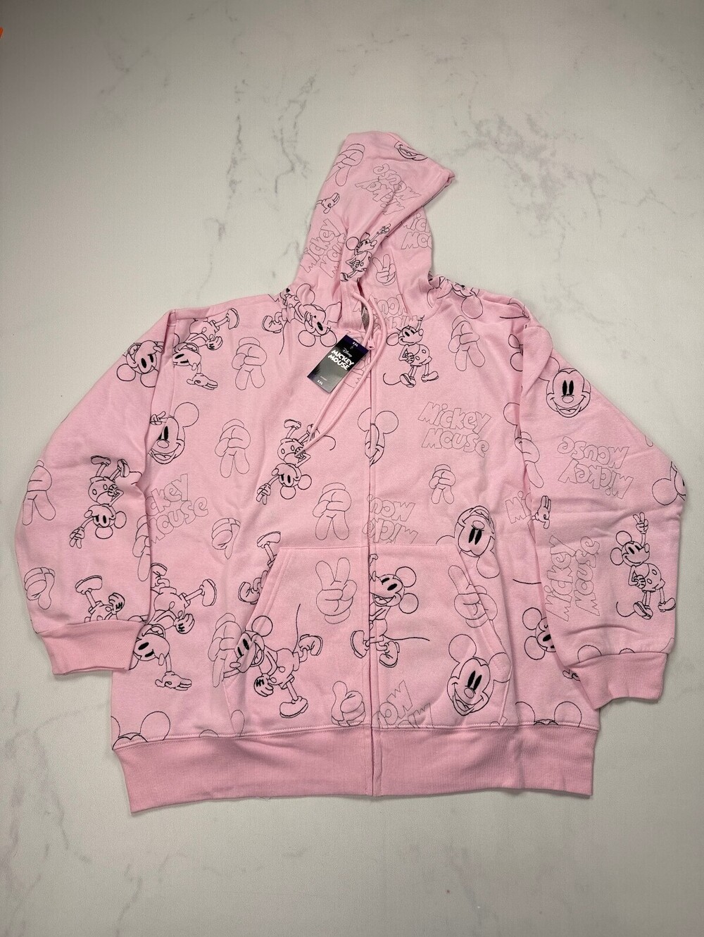 Disney Mickey Sweatshirt Hoodie Pink Modern Streetwear - Womens XXL NWT